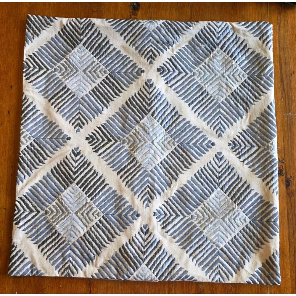pottery barn pillow cover 20x20 Embroidered Shades Of Gray